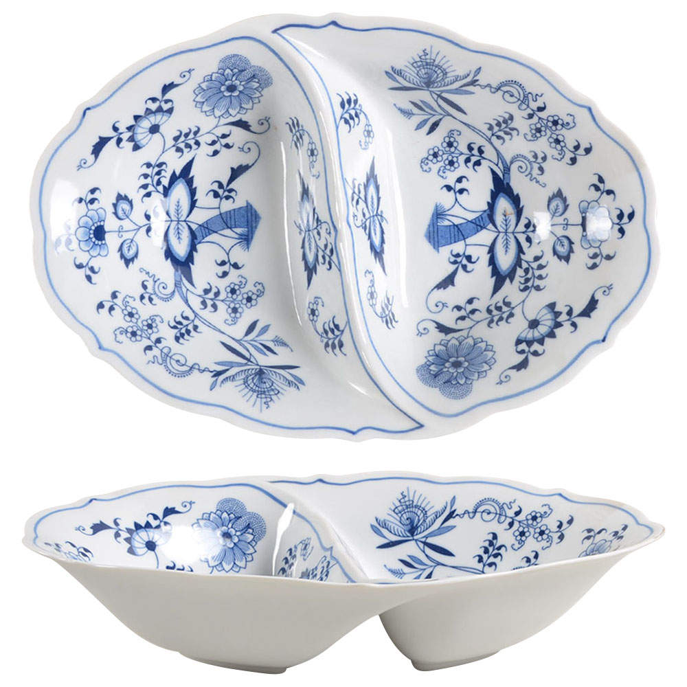 Blue Danube (New 2002 Production) 11" Oval Divided Vegetable Bowl by Blue Danube (Japan)-1