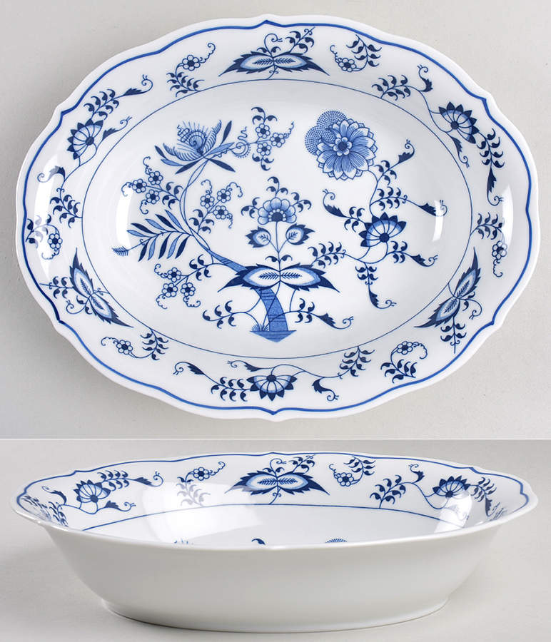 Blue Danube (New 2002 Production) 10" Oval Vegetable Bowl by Blue Danube (Japan)-1