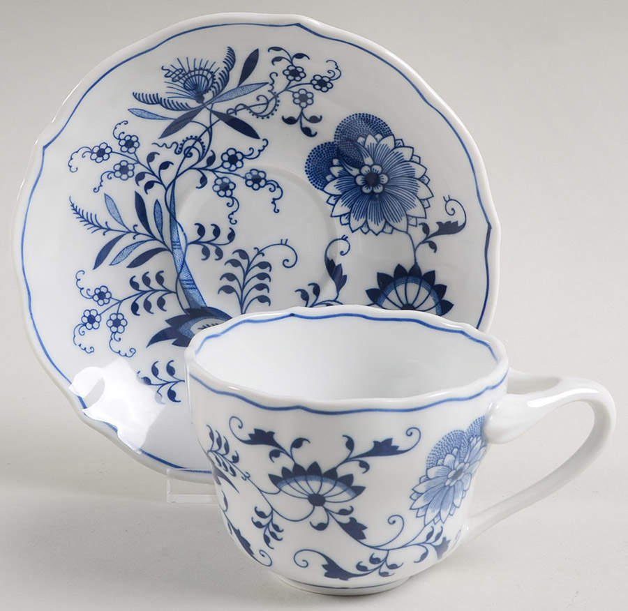 Blue Danube (New 2002 Production) Oversized Cup & Saucer Set by Blue Danube (Japan)-1