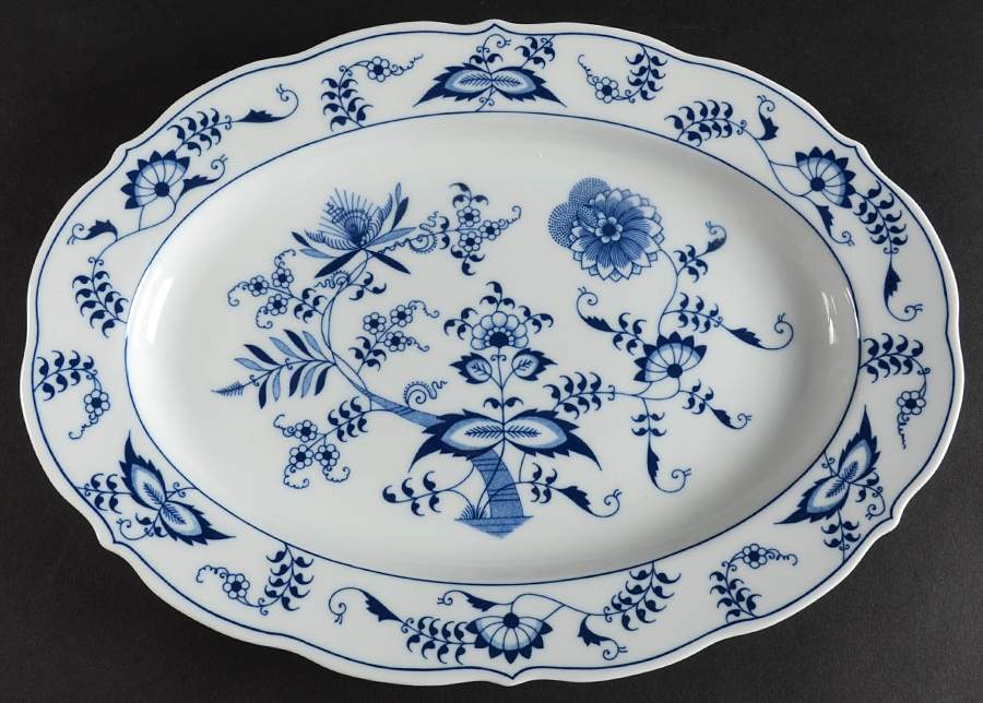 Blue Danube (New 2002 Production) 12" Oval Serving Platter by Blue Danube (Japan)-1