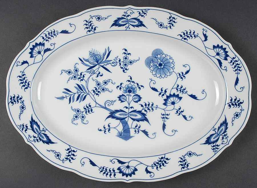 Blue Danube (New 2002 Production) 14" Oval Serving Platter by Blue Danube (Japan)-1