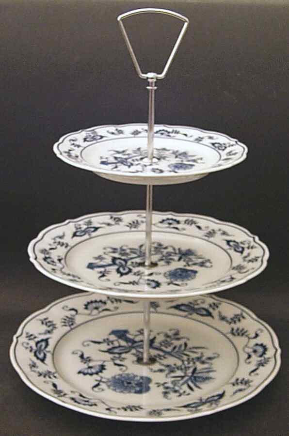 Blue Danube (New 2002 Production) 3-Tiered Serving Tray (DP, SP, BB) by Blue Danube (Japan)-1