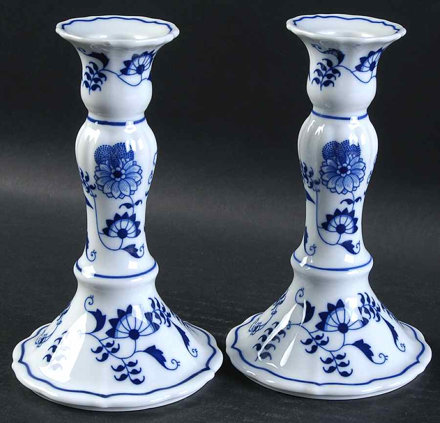 Blue Danube (New 2002 Production) 6" Candlestick - Set of 2 by Blue Danube (Japan)-1