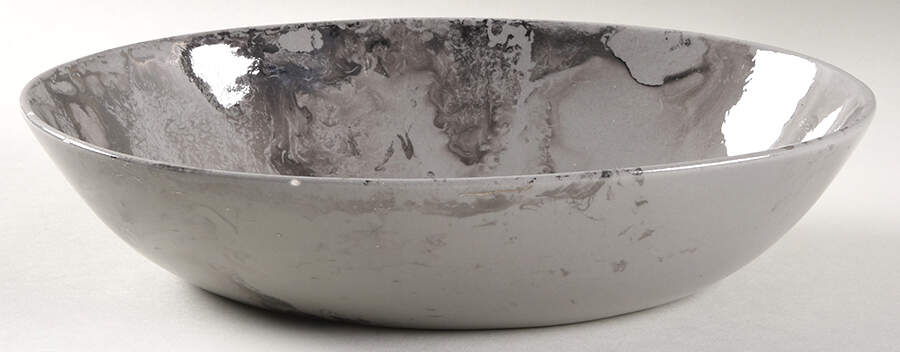 Surf Ballet (Gray & Platinum) 10" Oval Vegetable Bowl by Sascha Brastoff-1