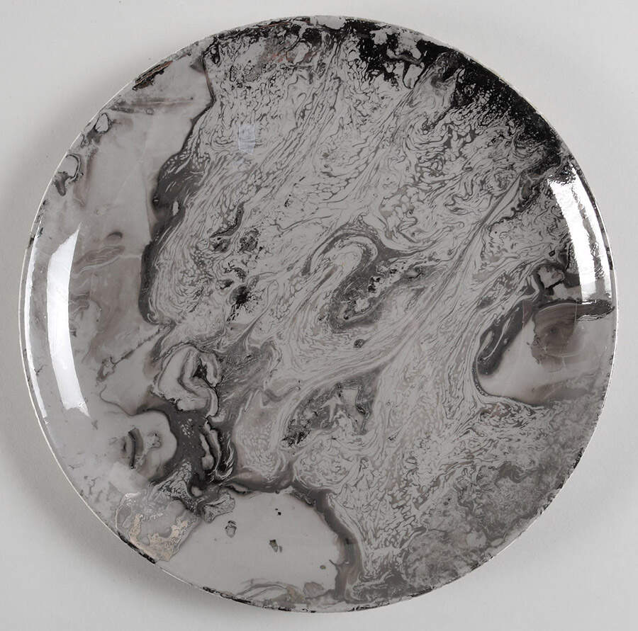 Surf Ballet (Gray & Platinum) Dinner Plate by Sascha Brastoff-1