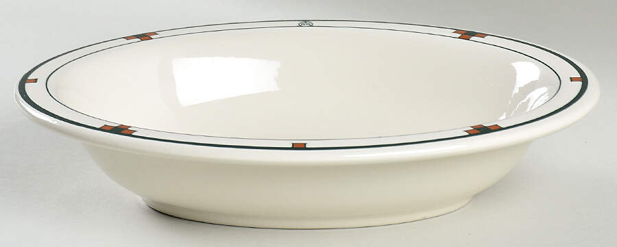 BUF78 10" Oval Vegetable Bowl by Buffalo Pottery-1