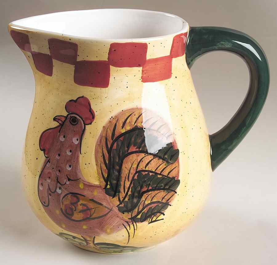 Red Check Rooster 64 Oz Pitcher by Baum Brothers-1