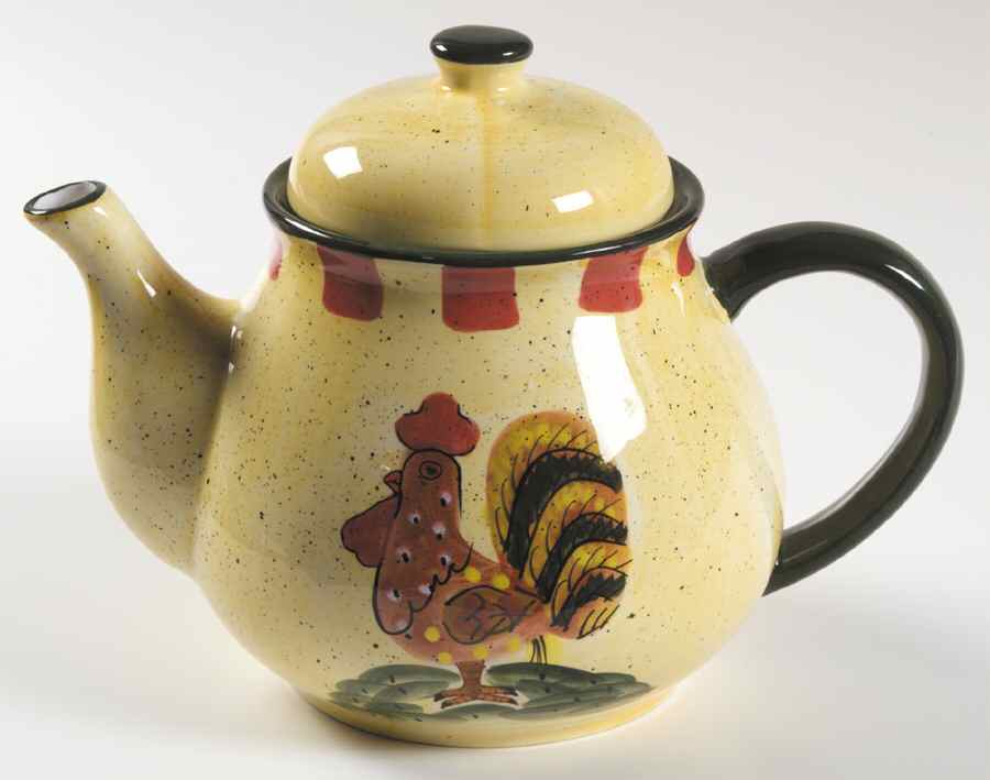 Red Check Rooster Teapot & Lid by Baum Brothers-1