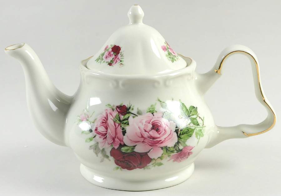 Victorian Rose Teapot & Lid by Baum Brothers-1