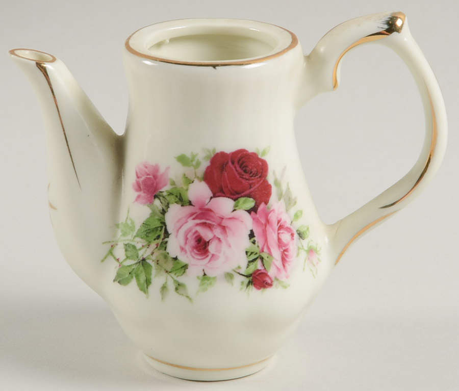 Victorian Rose Miniature Teapot No Lid by Baum Brothers-1