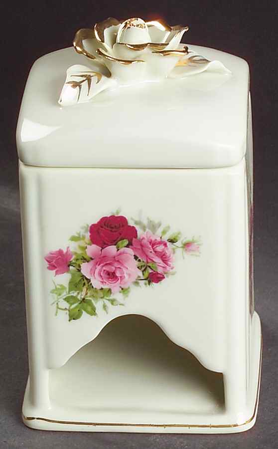 Victorian Rose Covered Tea Bag Holder by Baum Brothers-1