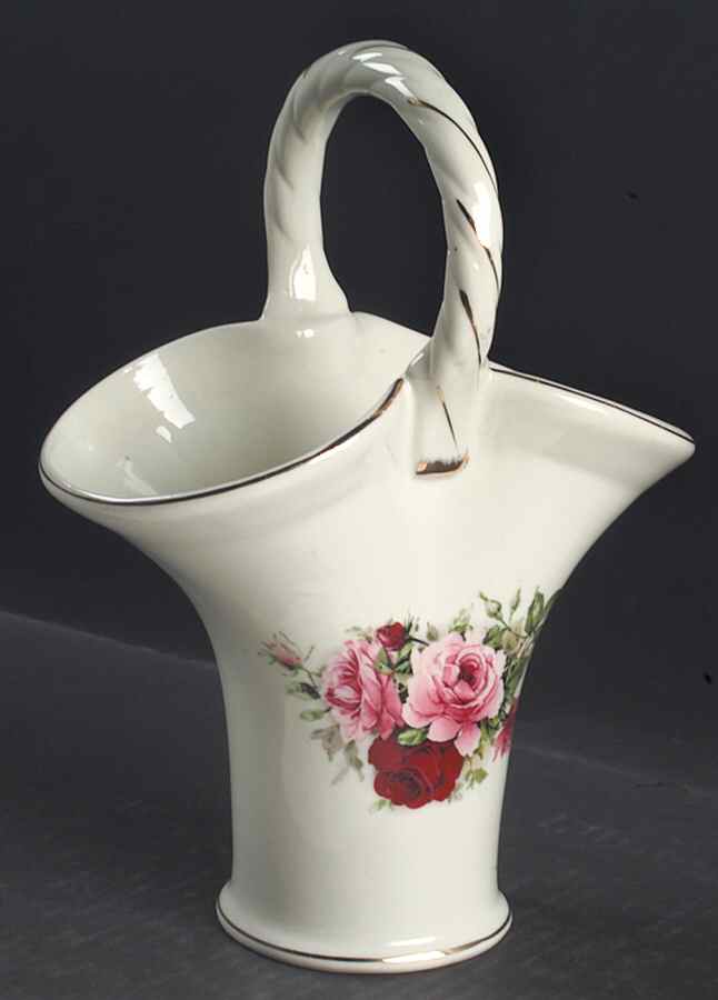 Victorian Rose 9" Handled Basket by Baum Brothers-1