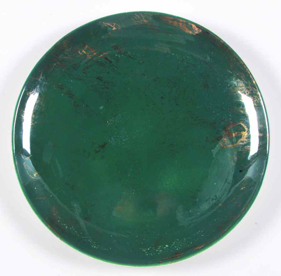 Surf Ballet (Dark Green & Gold) Dinner Plate by Sascha Brastoff-1