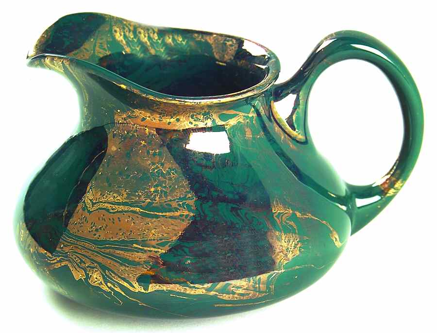 Surf Ballet (Dark Green & Gold) Creamer by Sascha Brastoff-1