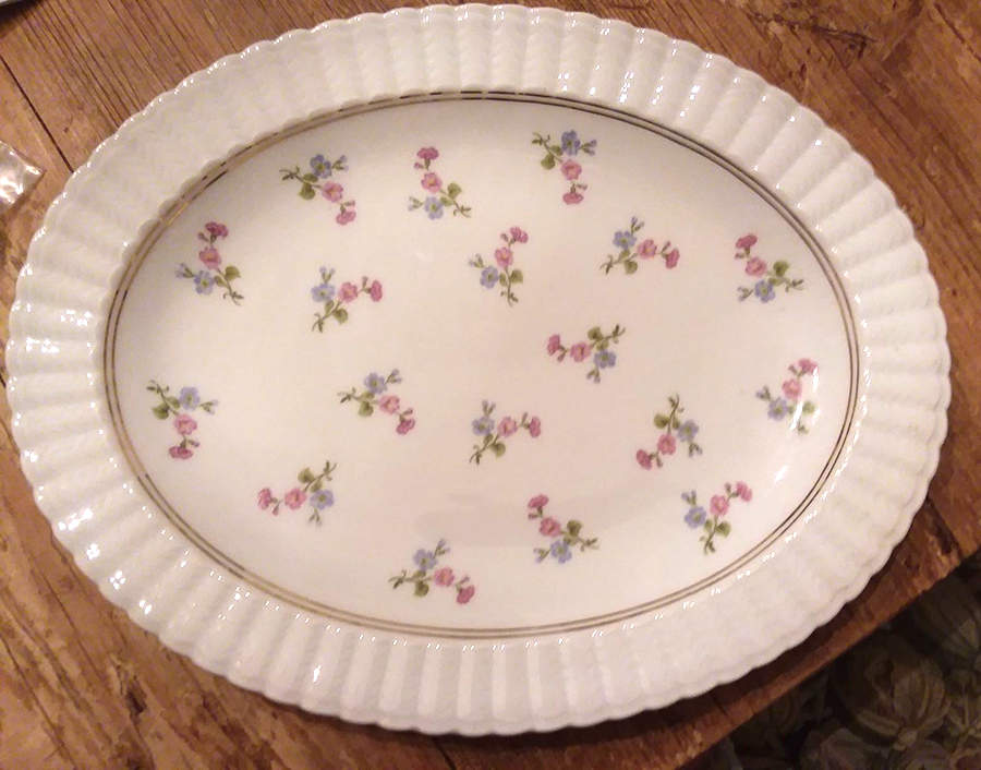Small Bouquet 13" Oval Serving Platter by Bernardaud-1