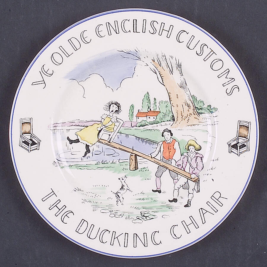 Scenes of Olde English Customs (Blue Trim) Bread & Butter Plate by Burgess & Leigh-1