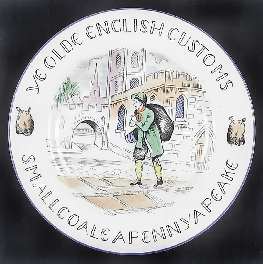 Scenes of Olde English Customs (Blue Trim) Bread & Butter Plate by Burgess & Leigh-1