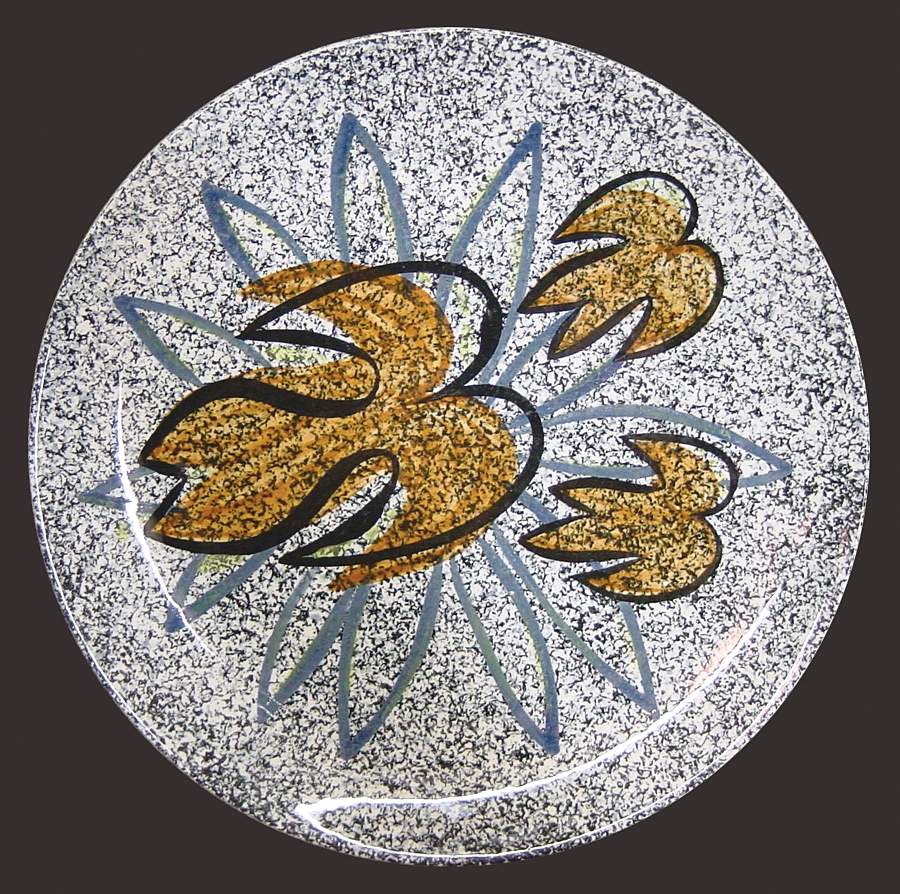 Razzle Dazzle (Yellow Black) Dinner Plate by Blue Ridge Southern Pottery-1
