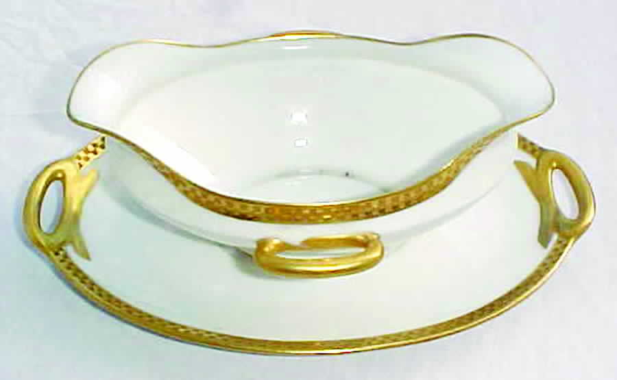 BOG49 Gravy Boat with Attached Underplate by George Borgfeldt-1