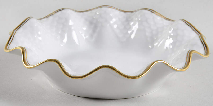 Akjaer (White Background) Small Round Fluted Bowl by Bing & Grondahl-1