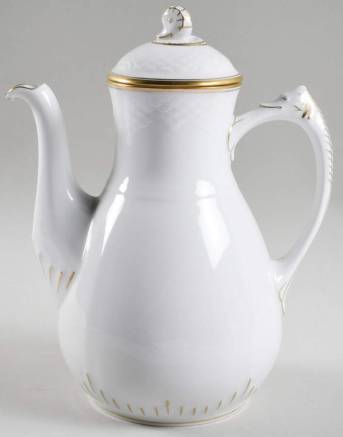 Akjaer (White Background) Coffee Pot & Lid by Bing & Grondahl-1