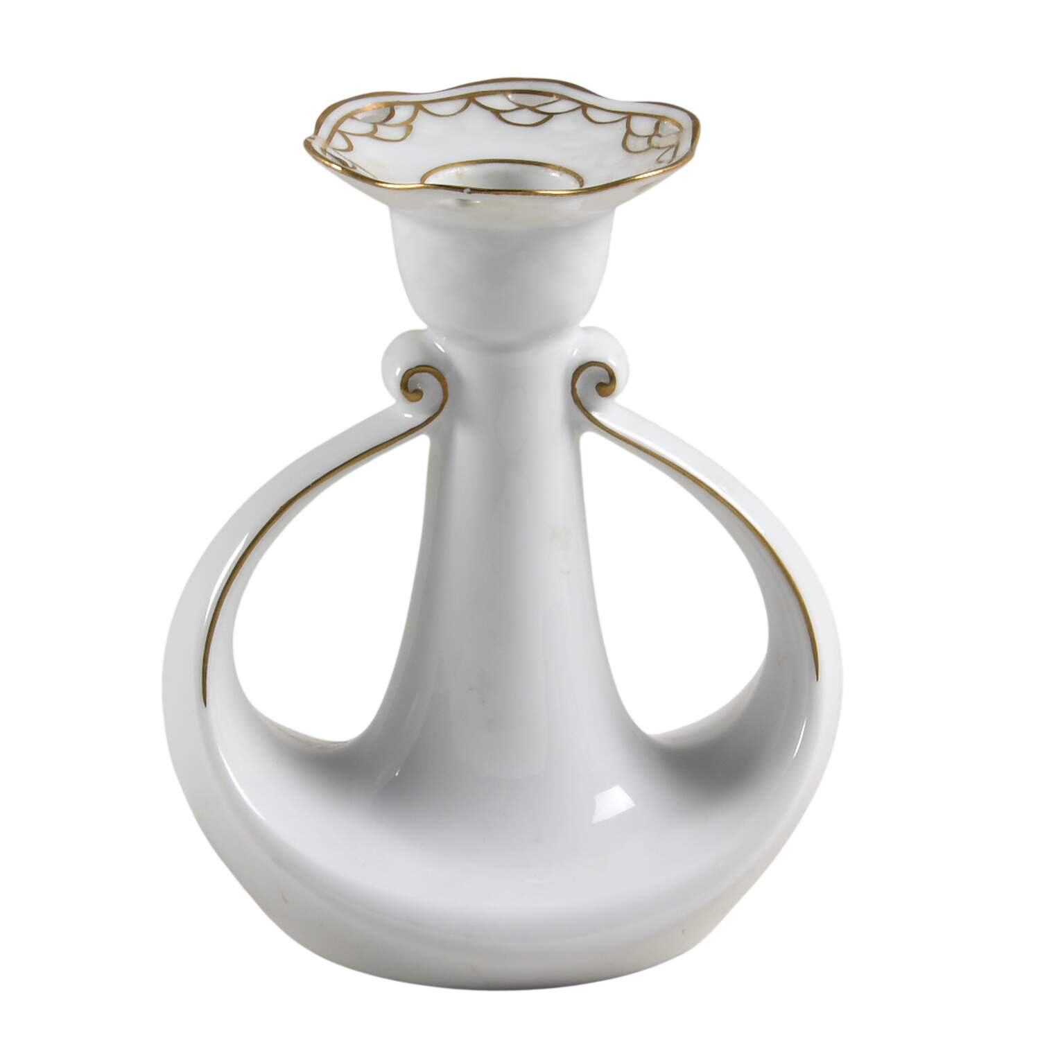 Akjaer (White Background) 5" Candlestick by Bing & Grondahl-1