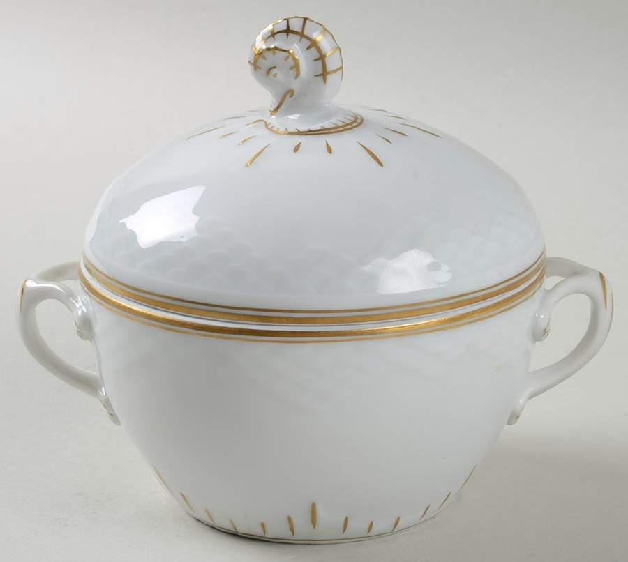 Akjaer (White Background) Sugar Bowl & Lid by Bing & Grondahl-1