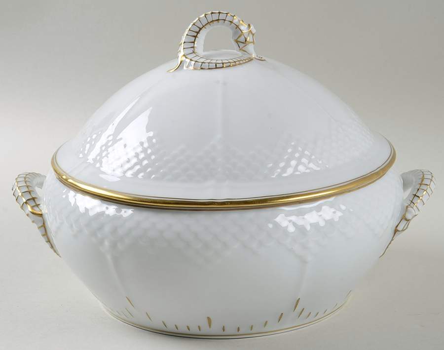 Akjaer (White Background) Round Covered Vegetable by Bing & Grondahl-1