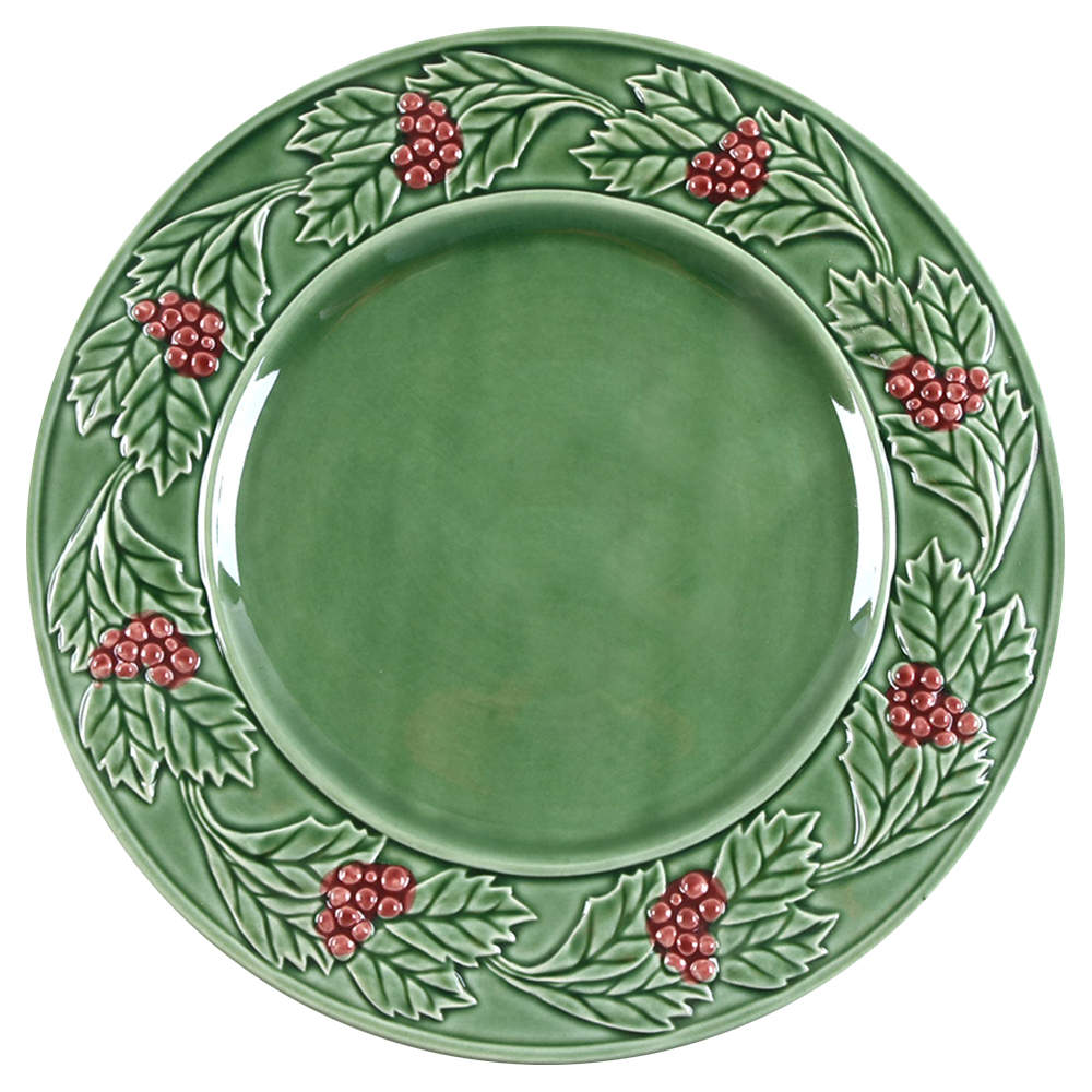 Holly (Christmas Holly) 12" Chop Plate (Round Platter) by Bordallo Pinheiro-1