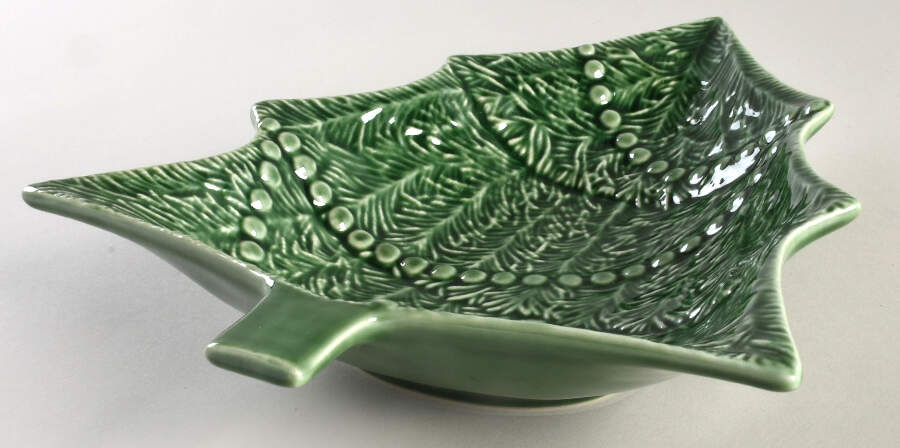 Holly (Christmas Holly) Large Tree Shaped Dish by Bordallo Pinheiro-1