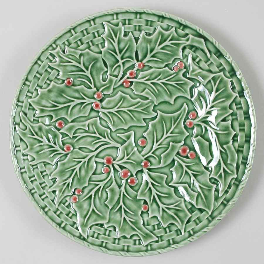 Holly (Christmas Holly) Salad Plate by Bordallo Pinheiro-1
