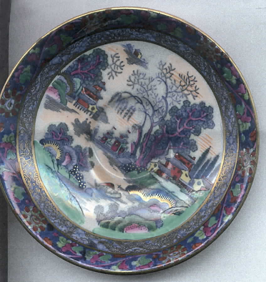 Ming (Multicolored, Floral Inset Rim) Saucer by Tiffany-1