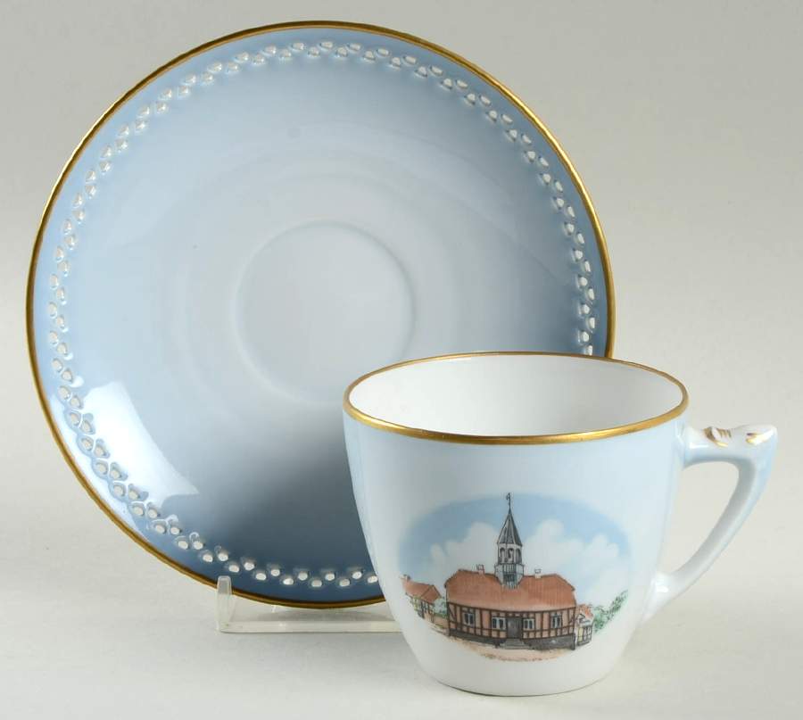 BIG36 Flat Cup & Saucer Set by Bing & Grondahl-1