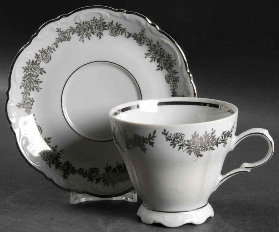 Bouquet Classique Footed Cup & Saucer Set by Belkraft-1