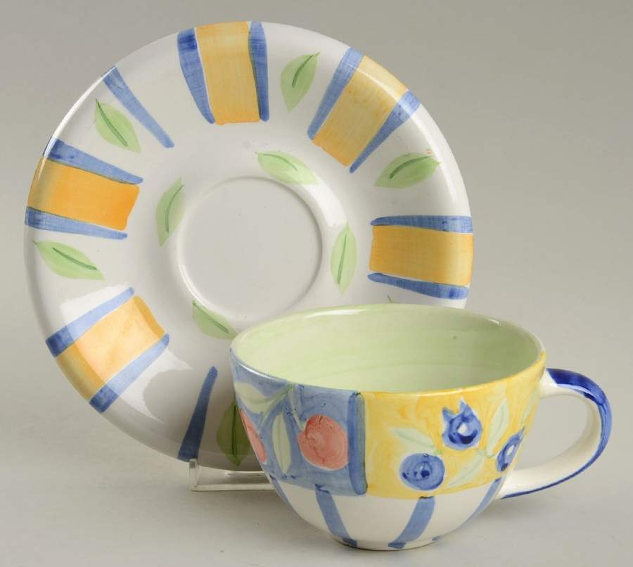 Frutta D'Amore Flat Cup & Saucer Set by Bella-1
