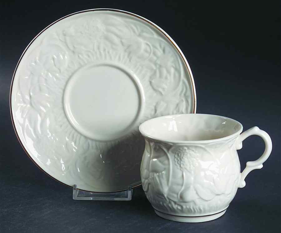 Serenity Flat Cup & Saucer Set by Belleek Pottery (Ireland)-1