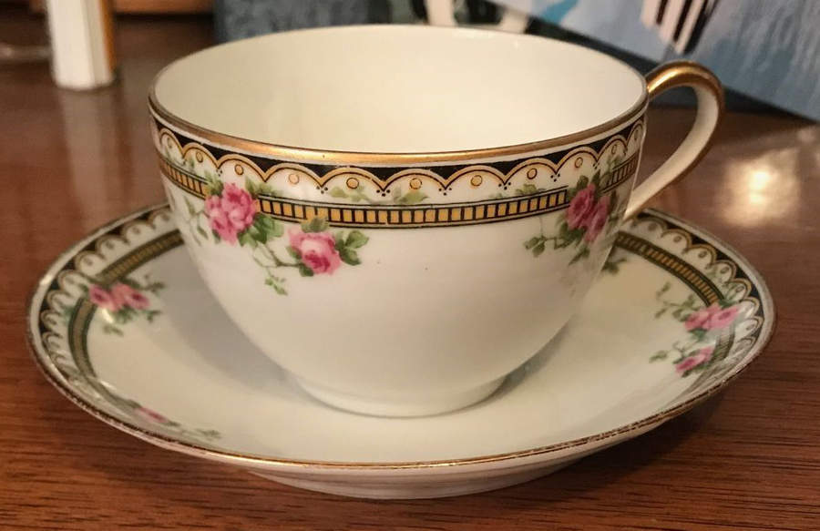 BOJ53 Flat Cup & Saucer Set by Jean Boyer (Limoges)-1