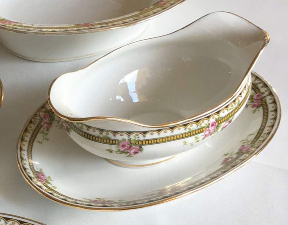 BOJ53 Gravy Boat with Attached Underplate by Jean Boyer (Limoges)-1
