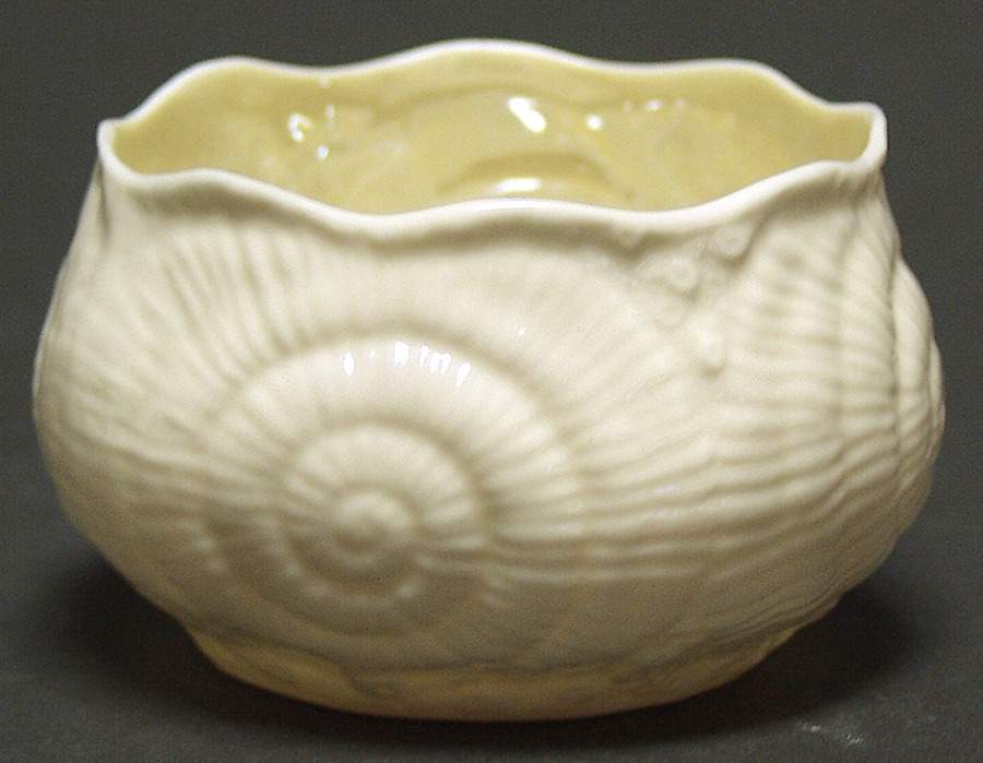 Toy Shell Yellow Open Sugar Bowl by Belleek Pottery (Ireland)-1