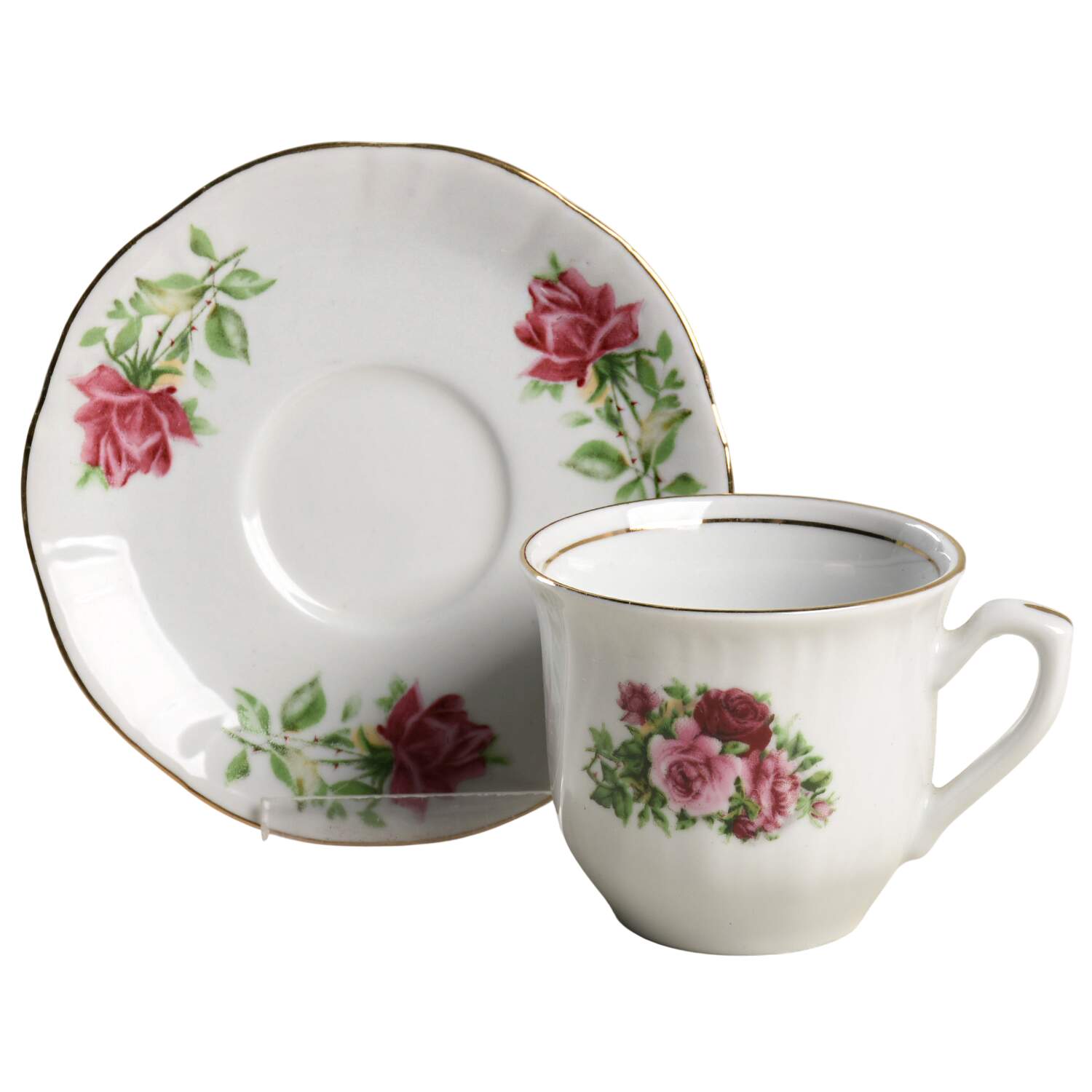 Maria (China) Flat Demitasse Cup & Saucer Set by Baum Brothers-1