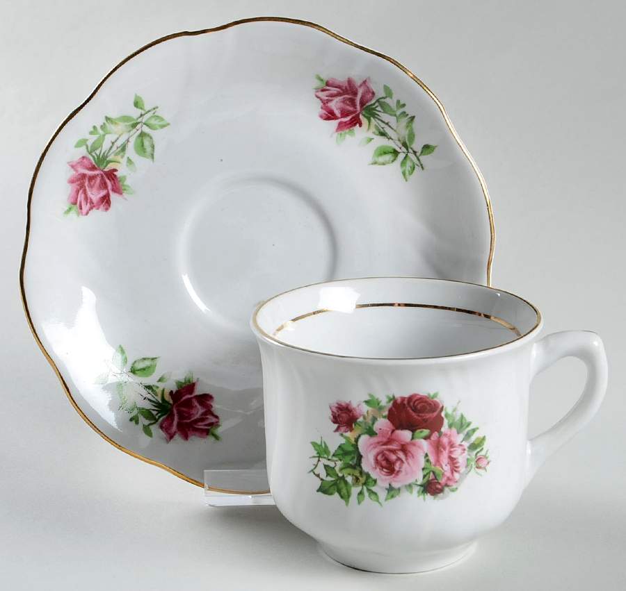 Maria (China) Flat Cup & Saucer Set by Baum Brothers-1