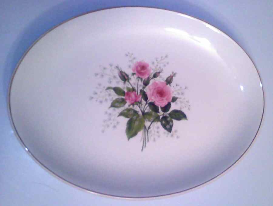 Rose Bouquet 12" Oval Serving Platter by British Empire Ware-1