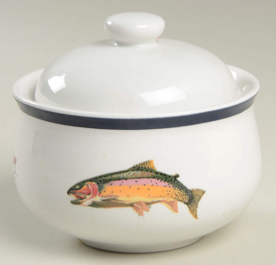 Streamside Sugar Bowl & Lid by Big Sky Carvers-1