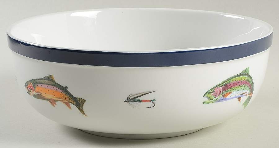 Streamside 9" Round Vegetable Bowl by Big Sky Carvers-1
