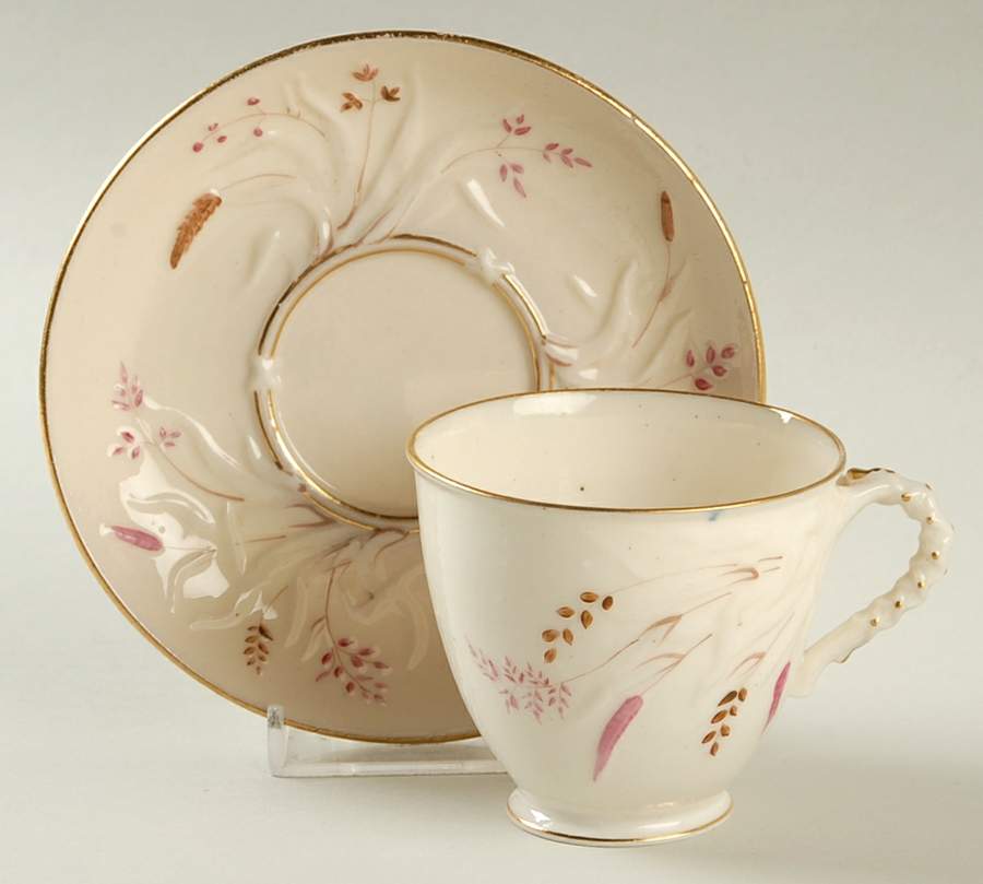 Grass Footed Cup & Saucer Set by Belleek Pottery (Ireland)-1