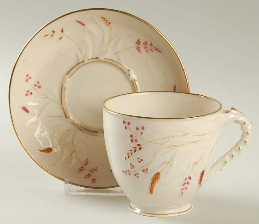 Grass Breakfast Cup & Saucer Set by Belleek Pottery (Ireland)-1