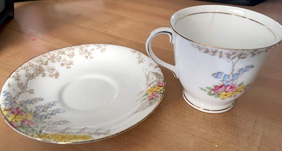 4672 Footed Cup & Saucer Set by Bell China-1
