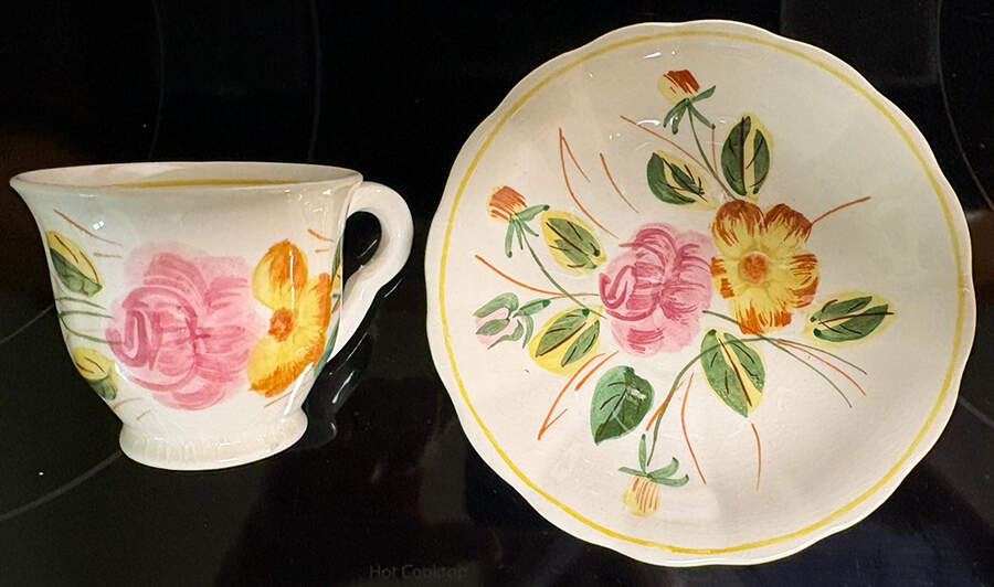 BRP91 Footed Cup & Saucer Set by Blue Ridge Southern Pottery-1