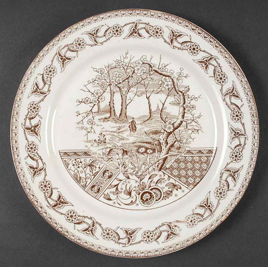 Yosemite Brown (No Trim) Luncheon Plate by T & R Boote-1