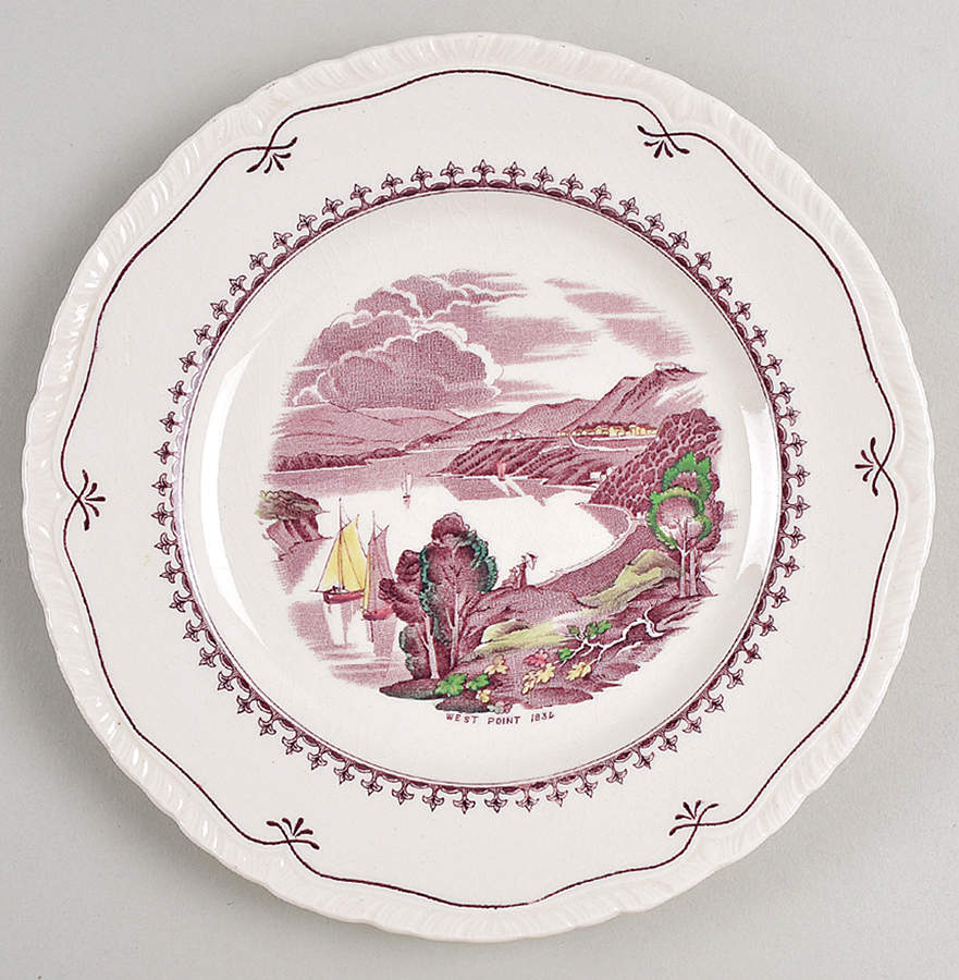 Early American Scenes Mulberry (Multicolor) Salad Plate by Booths-1